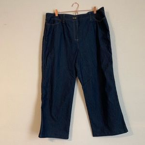 Larry Levine Wide Leg Dark Wash Jeans Size 18W